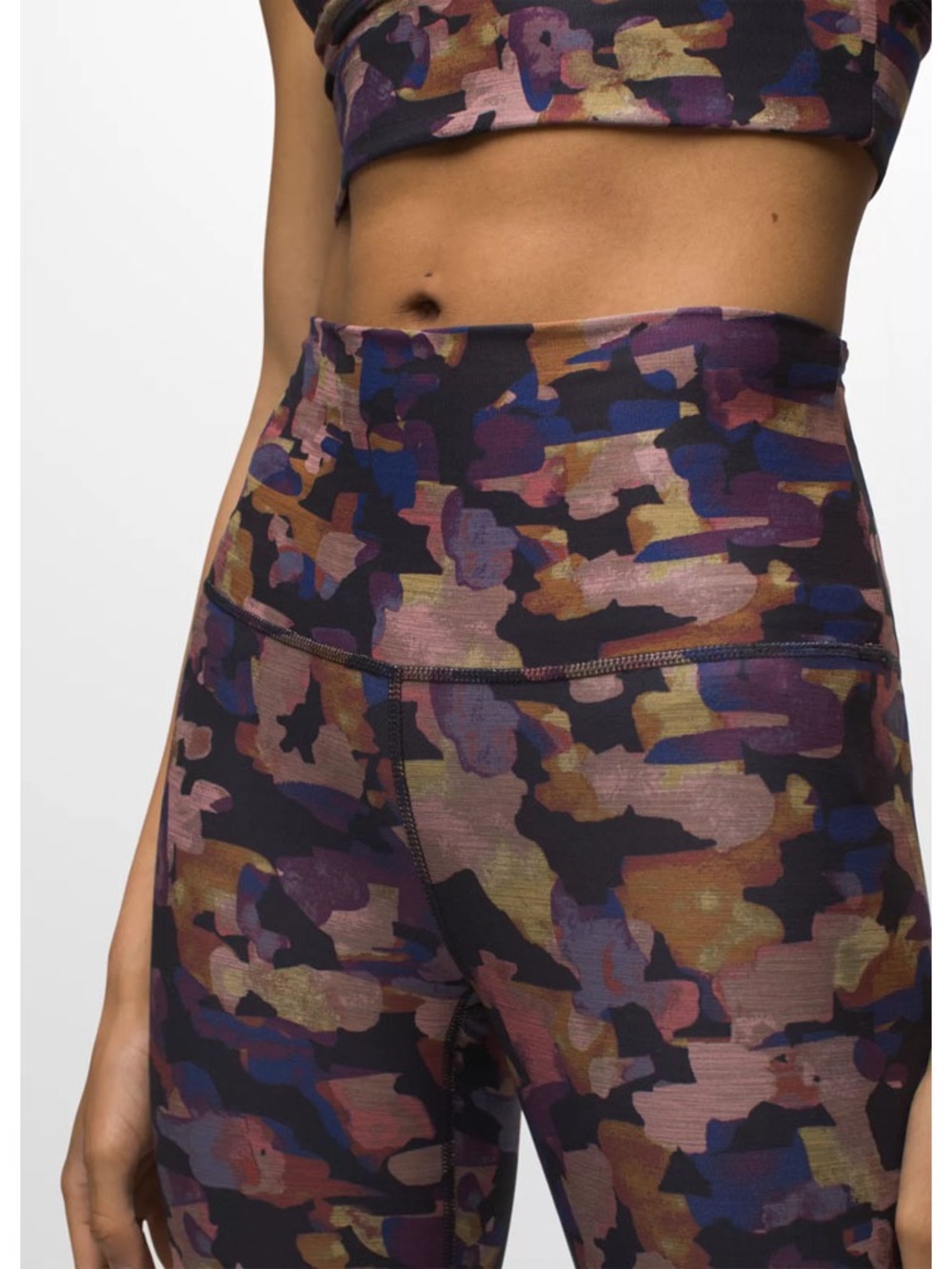 prAna Luxara Women's Camo High-Waist Shorts & Crop Bra Set XS NWT